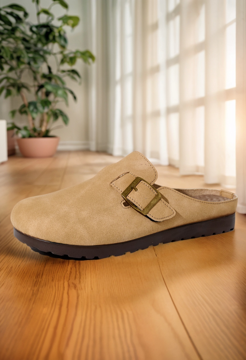 Mule Clogs Flats Comfortable Plus Size Flat Platform Closed Toe Protective Soft Outsole Non-Slip Moccasins Flats