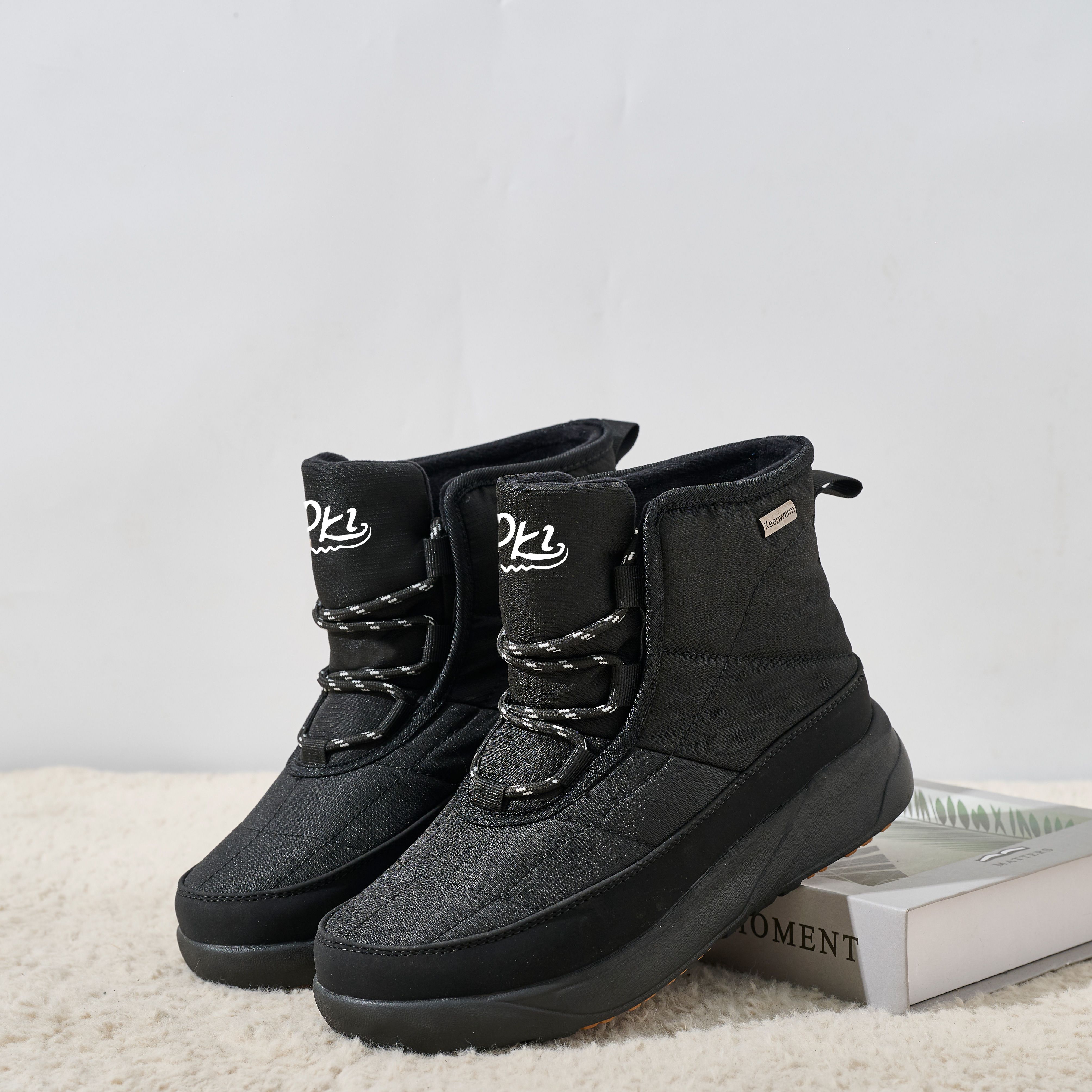 BAIRUILUN Customized Winter Outdoor Ice Grip Snow Boots Premium Women's Wool-Lined Snow Boots for Export Cold-Resistant to -30°C