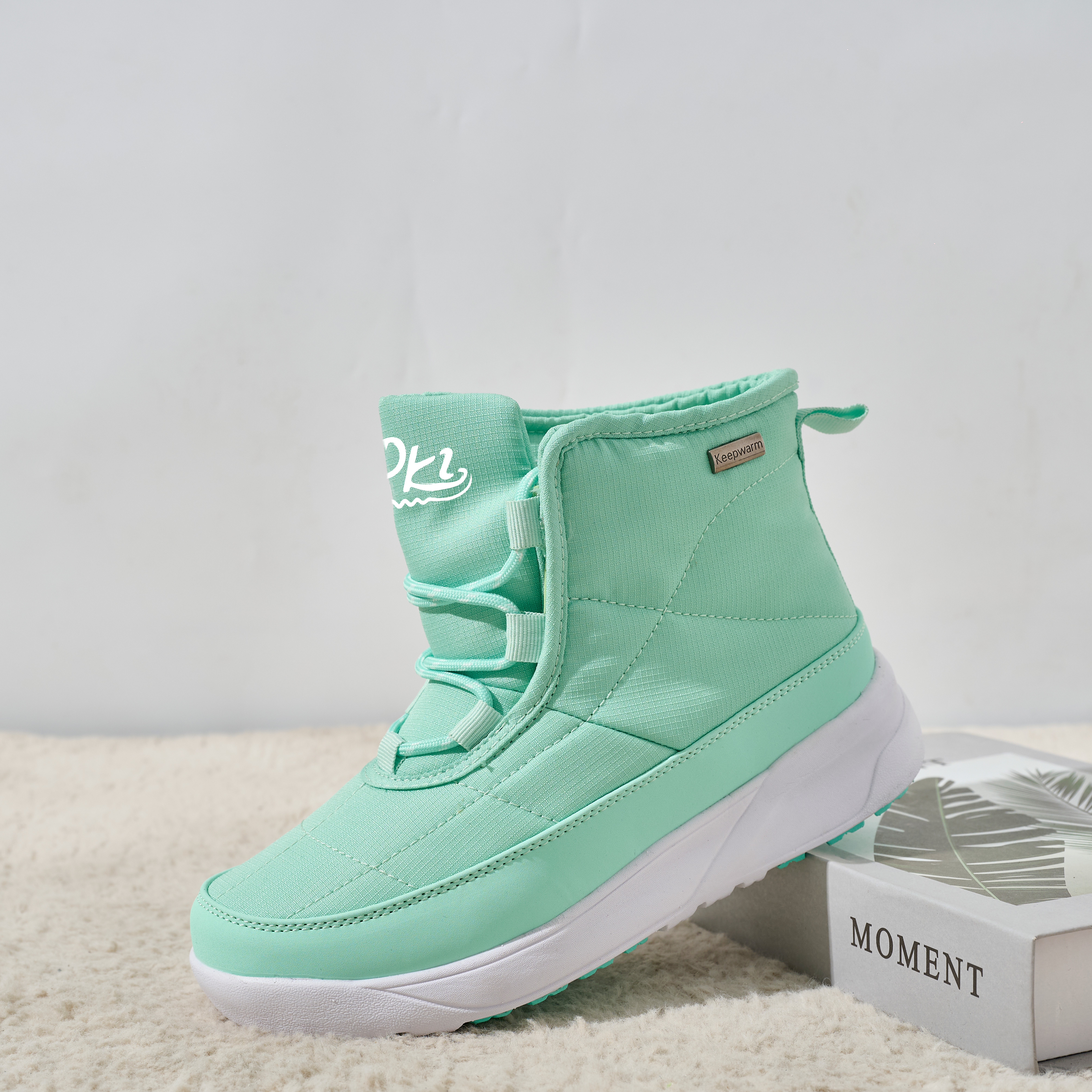 BAIRUILUN Customized Winter Outdoor Ice Grip Snow Boots Premium Women's Wool-Lined Snow Boots for Export Cold-Resistant to -30°C
