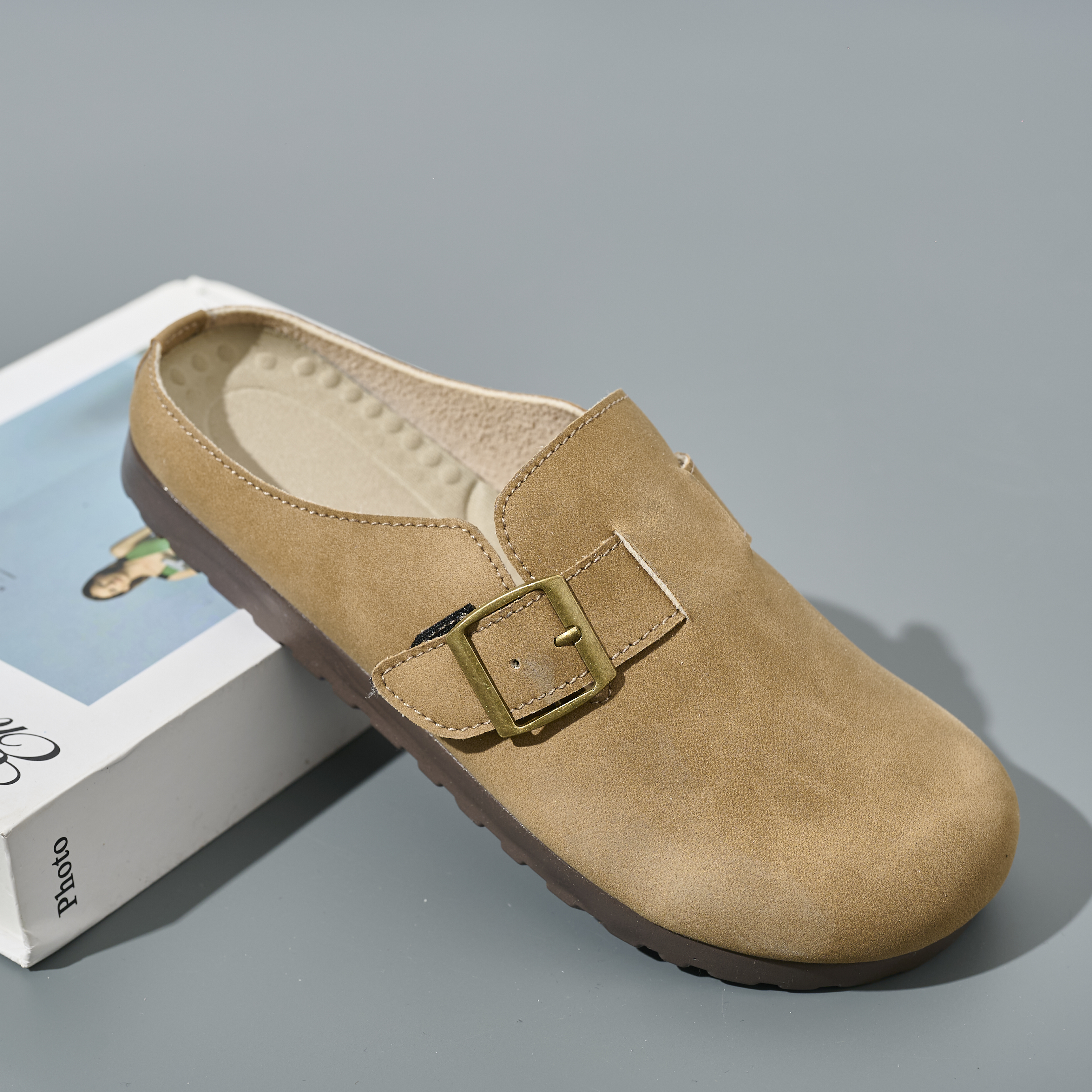 Mule Clogs Flats Comfortable Plus Size Flat Platform Closed Toe Protective Soft Outsole Non-Slip Moccasins Flats