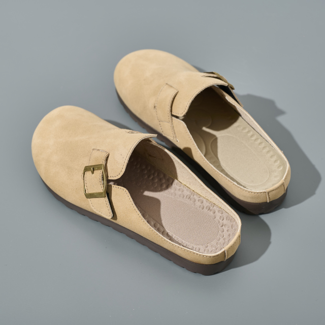 Mule Clogs Flats Comfortable Plus Size Flat Platform Closed Toe Protective Soft Outsole Non-Slip Moccasins Flats