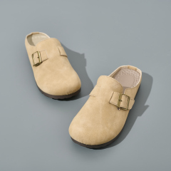 Mule Clogs Flats Comfortable Plus Size Flat Platform Closed Toe Protective Soft Outsole Non-Slip Moccasins Flats