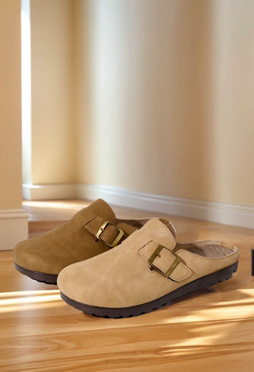 Mule Clogs Flats Comfortable Plus Size Flat Platform Closed Toe Protective Soft Outsole Non-Slip Moccasins Flats