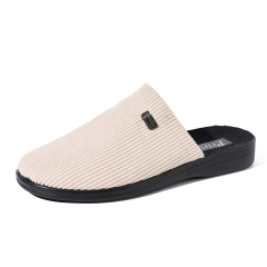 Autumn and Winter Men's Home Plush Fur Furry Slippers Soft House Slippers Winter Warm Corduroy Slippers for Men