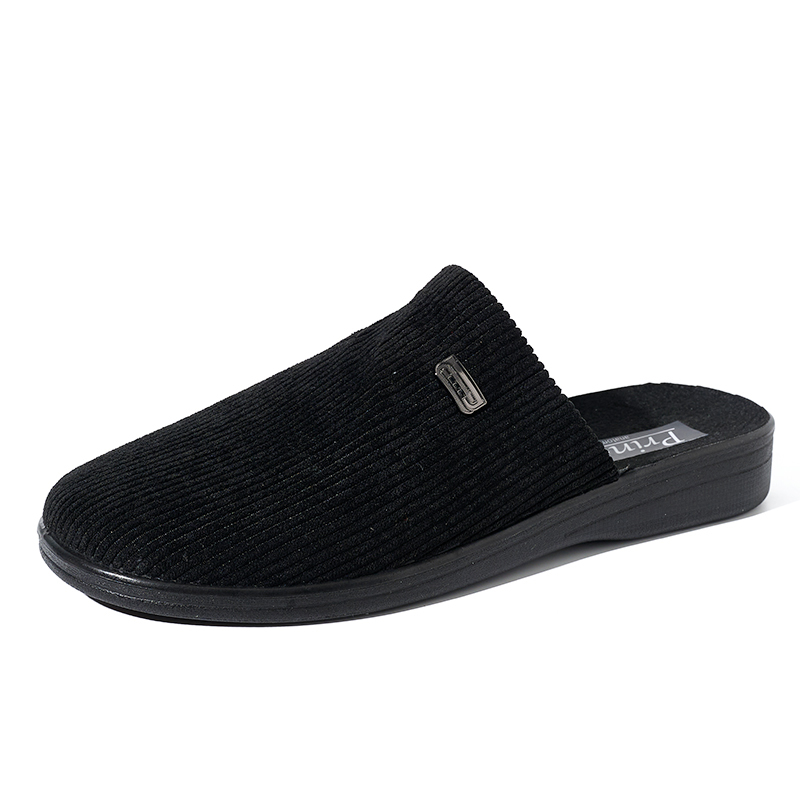 Autumn and Winter Men's Home Plush Fur Furry Slippers Soft House Slippers Winter Warm Corduroy Slippers for Men