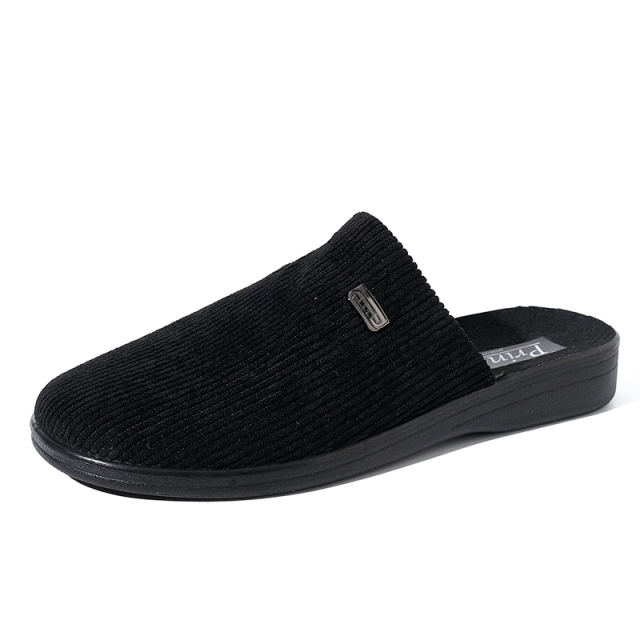 Autumn and Winter Men's Home Plush Fur Furry Slippers Soft House Slippers Winter Warm Corduroy Slippers for Men