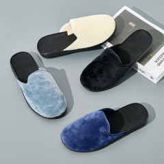 Bulk Customizable Cozy Felt Soft Felt Slippers for Men Comfy Indoor Footwear Wholesale Non-Slip Closed Toe Room Shoes