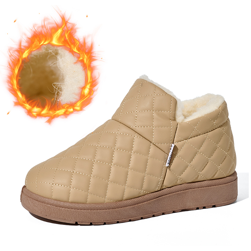 BAIRUILUN Women's Waterproof Snow Boots Winter Fleece-Lined Anti-Slip Short Booties Thermal Winter Boots with Flat Sole