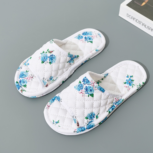 New Comfortable Seasons Household Unisex Floor Slippers Home Slippers Lightweight Breathable National Style Fabric Slippers