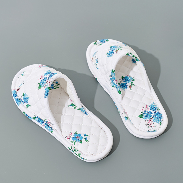 New Comfortable Seasons Household Unisex Floor Slippers Home Slippers Lightweight Breathable National Style Fabric Slippers