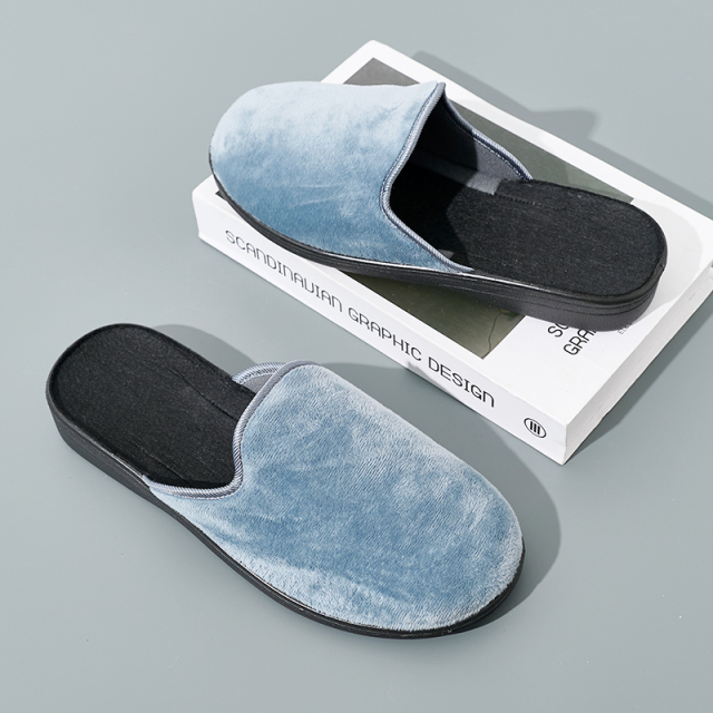Bulk Customizable Cozy Felt Soft Felt Slippers for Men Comfy Indoor Footwear Wholesale Non-Slip Closed Toe Room Shoes