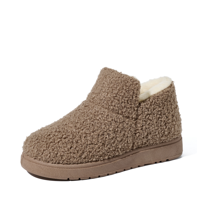 Wholesale Women's Warm Knit Bootie Slippers Memory Foam Comfy Suede Fluffy Faux Fur Memory Foam Boots Winter Outdoor Shoes