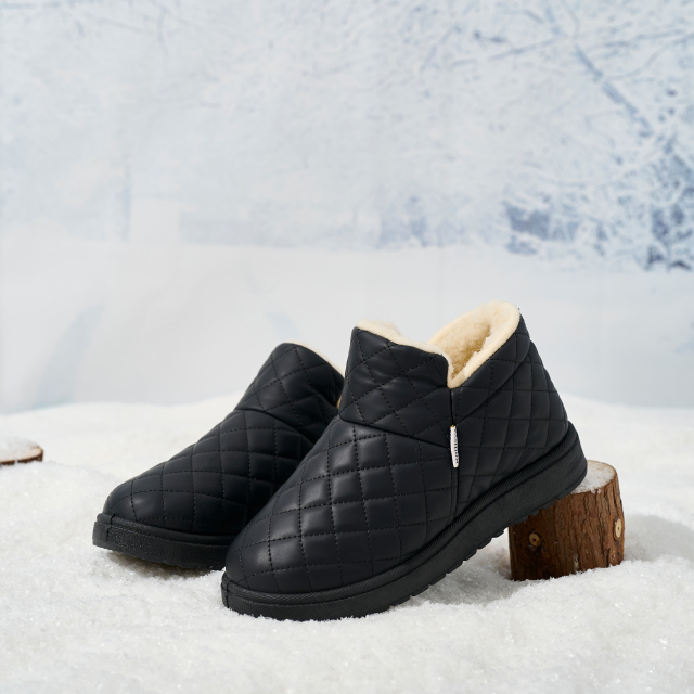 BAIRUILUN Women's Waterproof Snow Boots Winter Fleece-Lined Anti-Slip Short Booties Thermal Winter Boots with Flat Sole