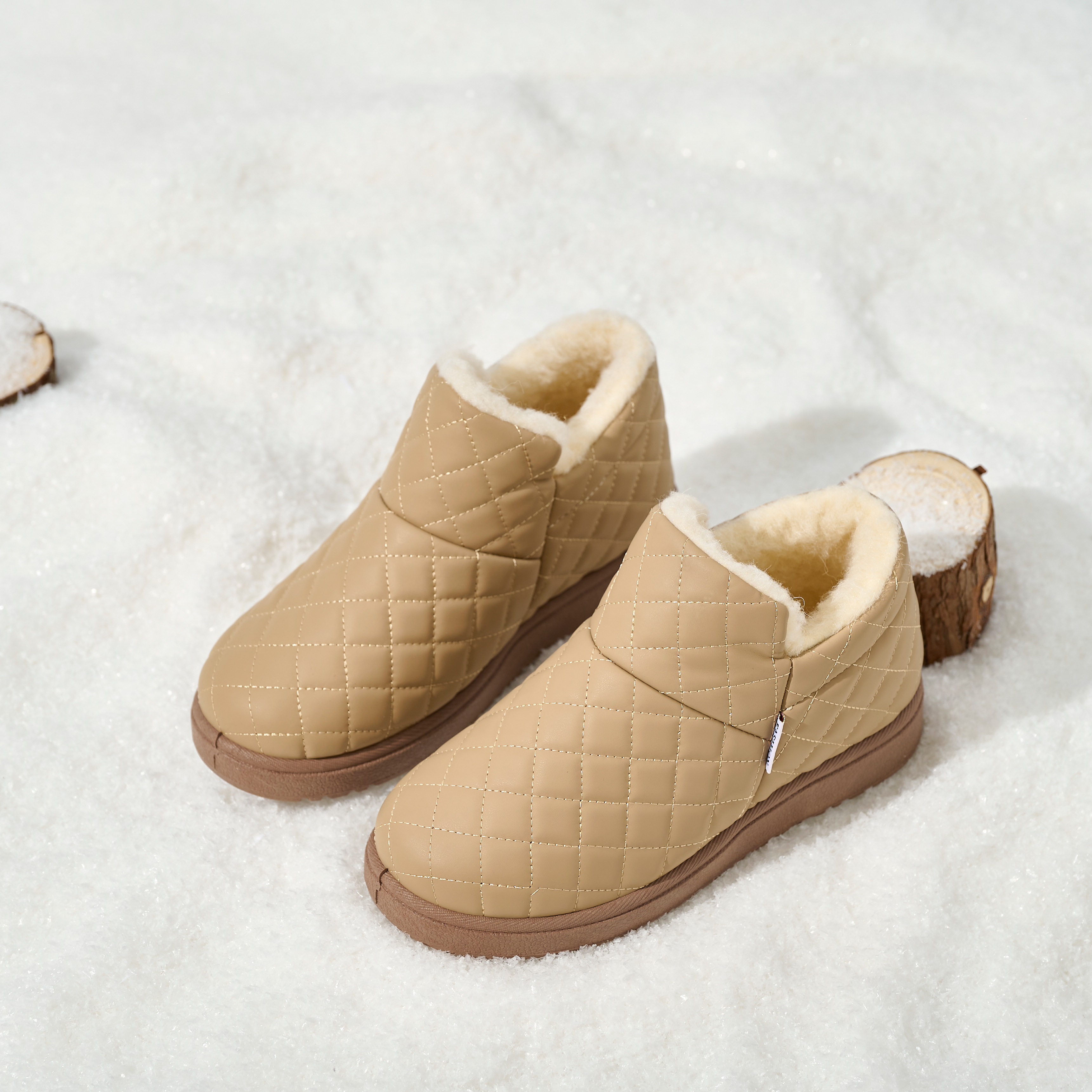 BAIRUILUN Women's Waterproof Snow Boots Winter Fleece-Lined Anti-Slip Short Booties Thermal Winter Boots with Flat Sole