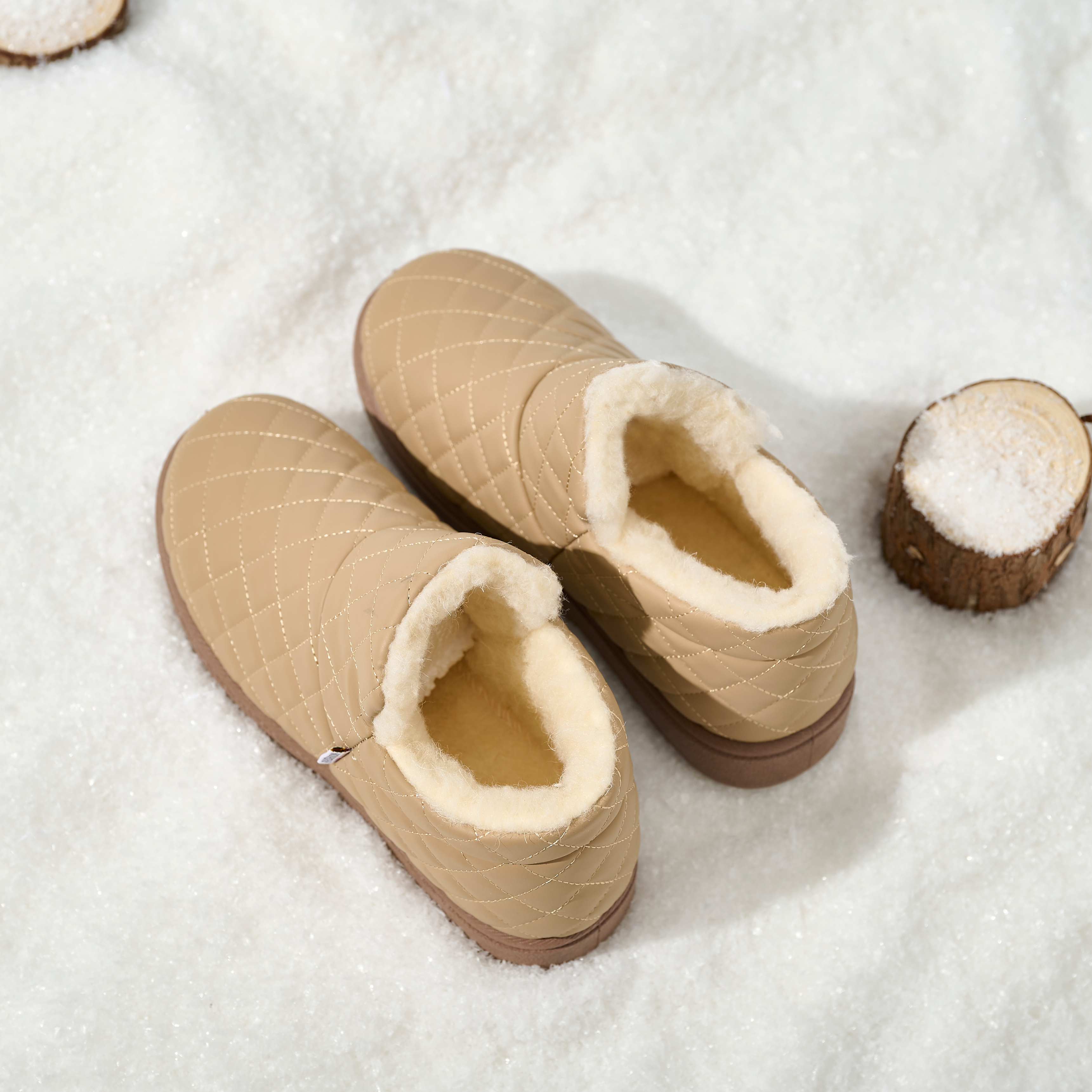 BAIRUILUN Women's Waterproof Snow Boots Winter Fleece-Lined Anti-Slip Short Booties Thermal Winter Boots with Flat Sole