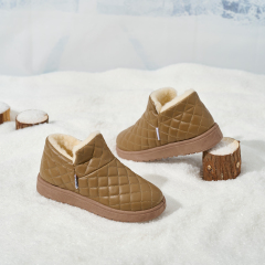 BAIRUILUN Women's Waterproof Snow Boots Winter Fleece-Lined Anti-Slip Short Booties Thermal Winter Boots with Flat Sole