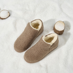 Wholesale Women's Warm Knit Bootie Slippers Memory Foam Comfy Suede Fluffy Faux Fur Memory Foam Boots Winter Outdoor Shoes