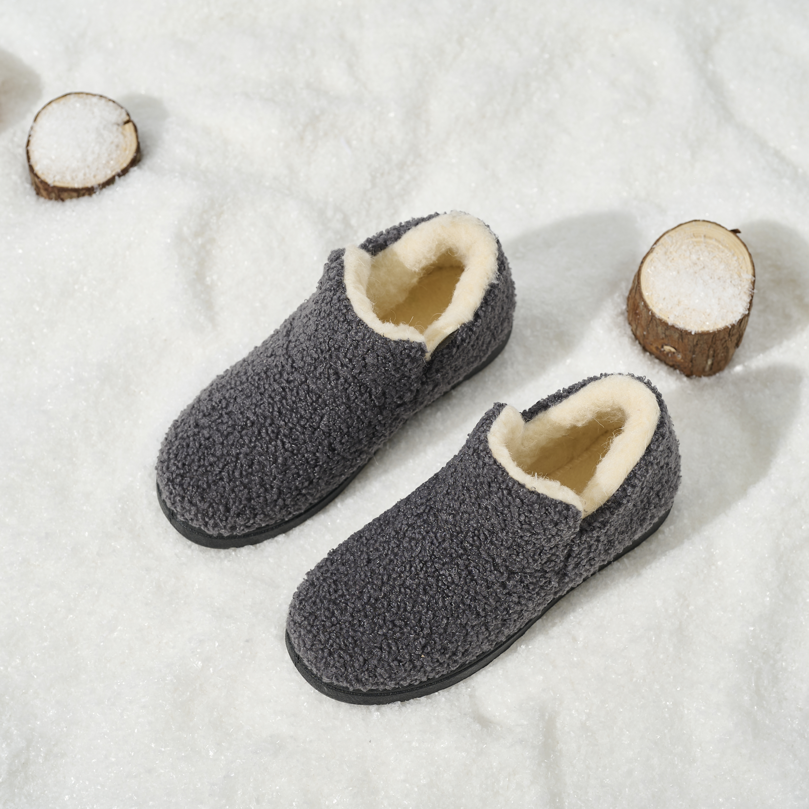 Wholesale Women's Warm Knit Bootie Slippers Memory Foam Comfy Suede Fluffy Faux Fur Memory Foam Boots Winter Outdoor Shoes