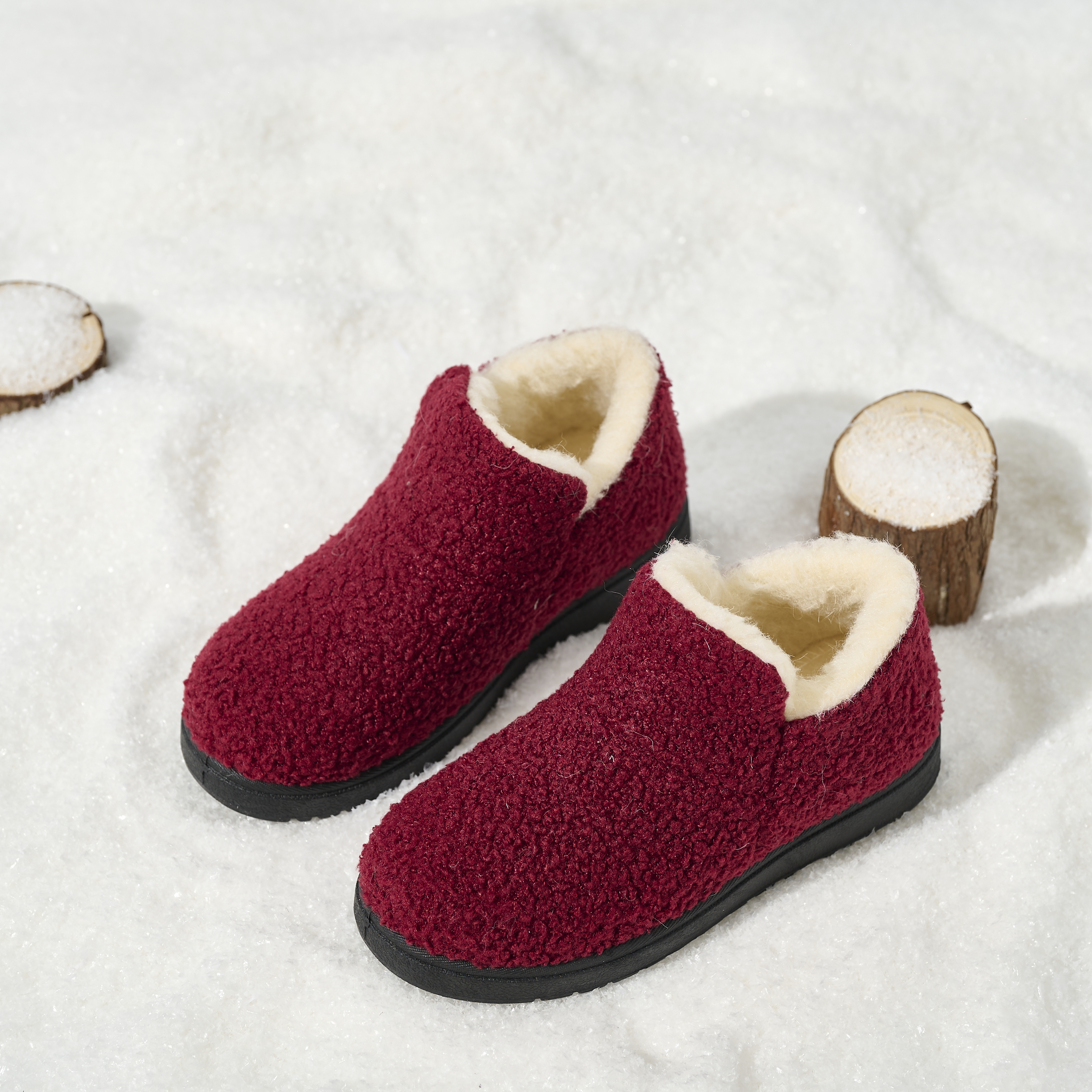 Wholesale Women's Warm Knit Bootie Slippers Memory Foam Comfy Suede Fluffy Faux Fur Memory Foam Boots Winter Outdoor Shoes