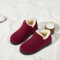 Wholesale Women's Warm Knit Bootie Slippers Memory Foam Comfy Suede Fluffy Faux Fur Memory Foam Boots Winter Outdoor Shoes