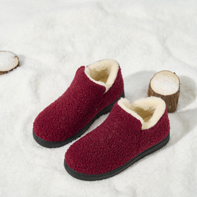 Wholesale Women's Warm Knit Bootie Slippers Memory Foam Comfy Suede Fluffy Faux Fur Memory Foam Boots Winter Outdoor Shoes