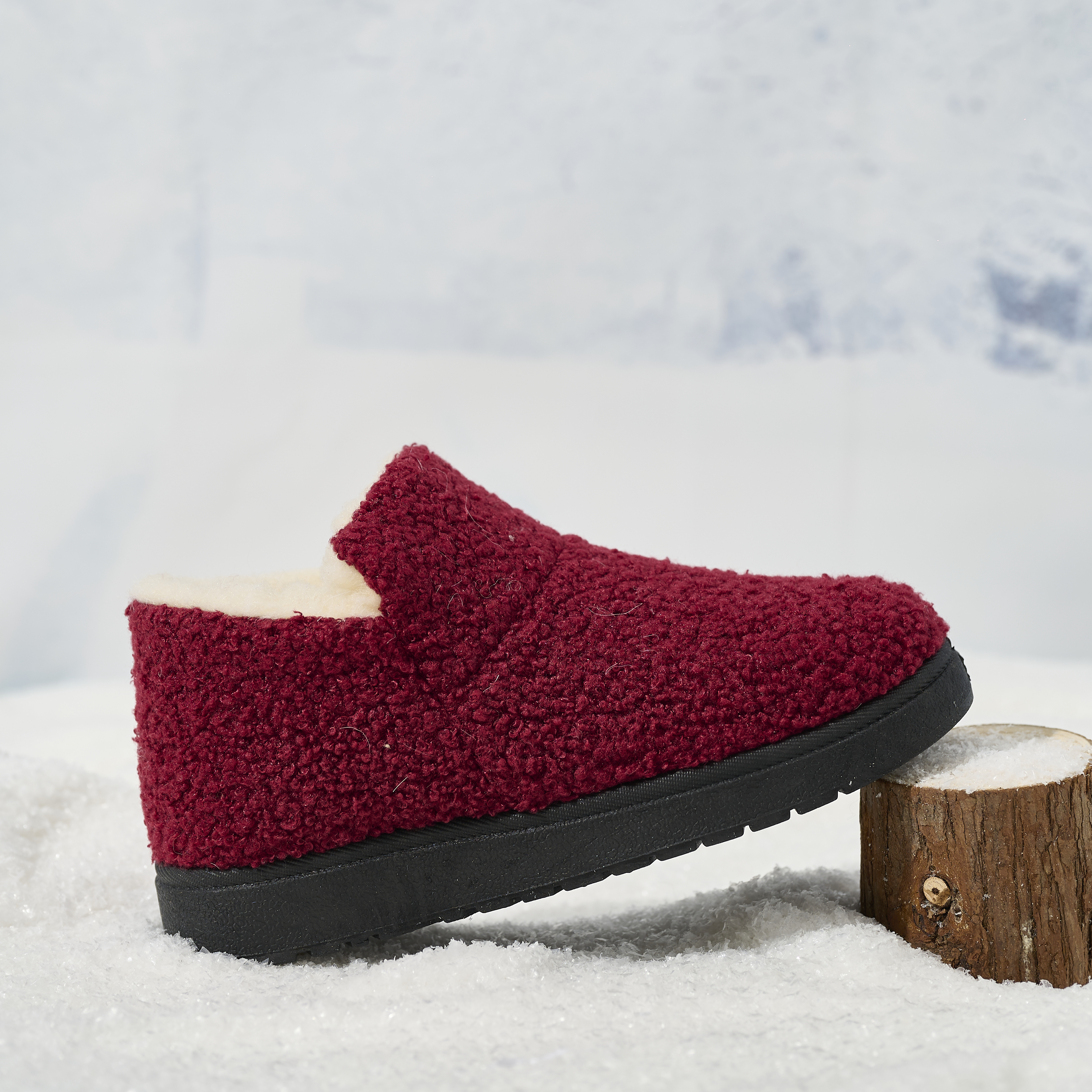 Wholesale Women's Warm Knit Bootie Slippers Memory Foam Comfy Suede Fluffy Faux Fur Memory Foam Boots Winter Outdoor Shoes