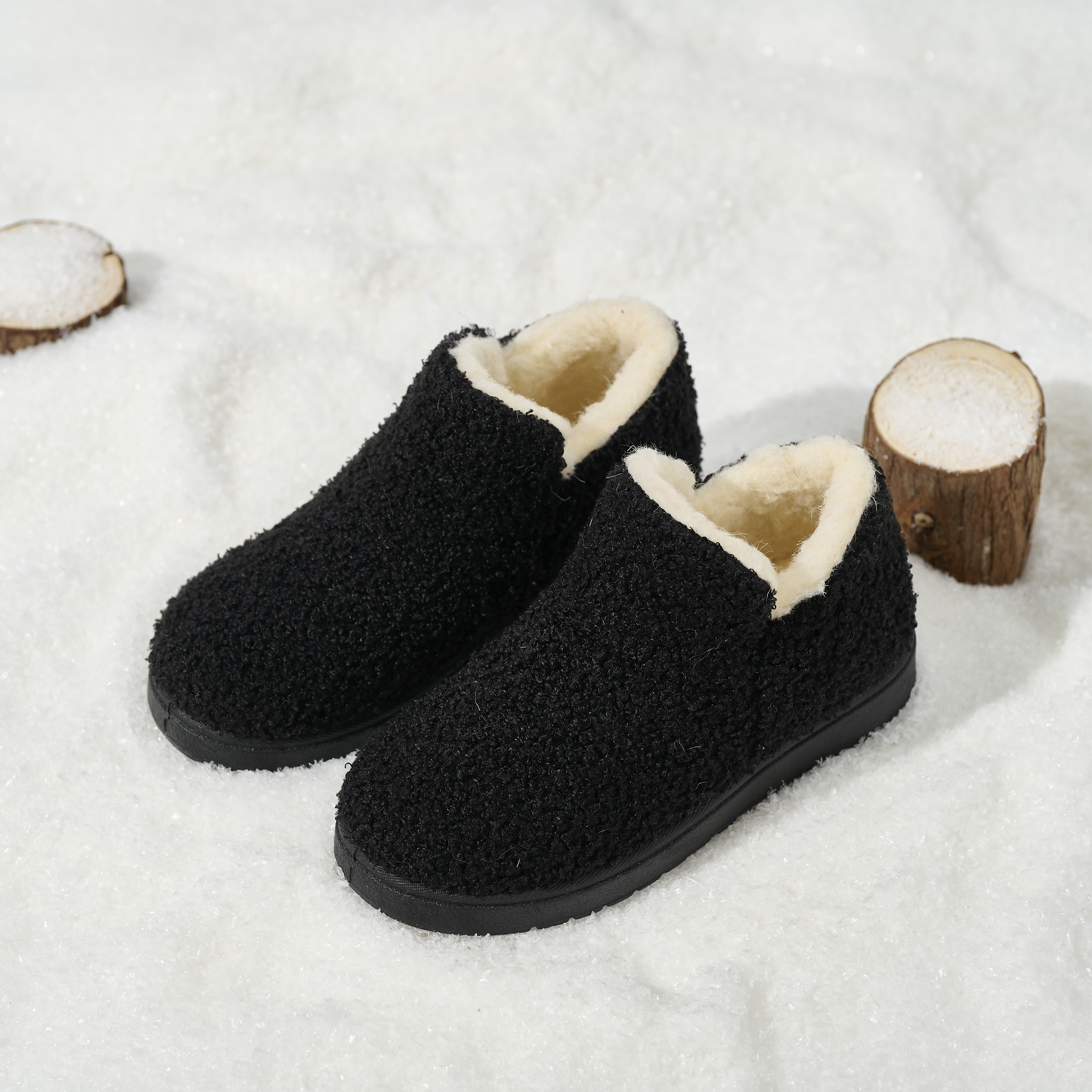 Wholesale Women's Warm Knit Bootie Slippers Memory Foam Comfy Suede Fluffy Faux Fur Memory Foam Boots Winter Outdoor Shoes