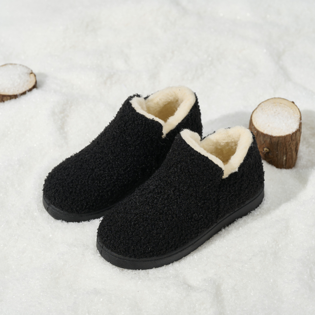 Wholesale Women's Warm Knit Bootie Slippers Memory Foam Comfy Suede Fluffy Faux Fur Memory Foam Boots Winter Outdoor Shoes