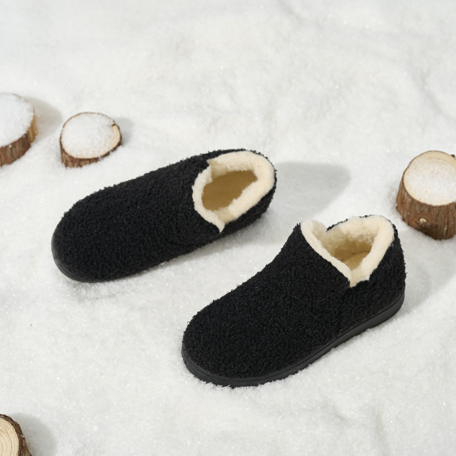 Wholesale Women's Warm Knit Bootie Slippers Memory Foam Comfy Suede Fluffy Faux Fur Memory Foam Boots Winter Outdoor Shoes