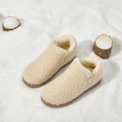 Wholesale Women's Warm Knit Bootie Slippers Memory Foam Comfy Suede Fluffy Faux Fur Memory Foam Boots Winter Outdoor Shoes