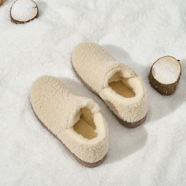Wholesale Women's Warm Knit Bootie Slippers Memory Foam Comfy Suede Fluffy Faux Fur Memory Foam Boots Winter Outdoor Shoes