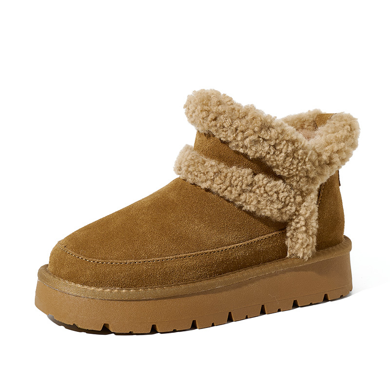Wholesale Original Platform Snow Boots Genuine Leather & Shearling Winter Boots for Women Memory Foam Winter Women Shoes