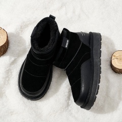 Wholesale Men's Shearling Snow Boots Size 39-45 Waterproof Winter Boots with Memory Foam Insoles Trendy Comfort Ankle Boots