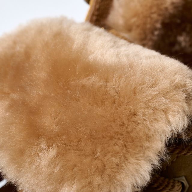 Platform Boots for Women Nubuck Leather Snow Boots Lace up with Fur Interior Non-slip Outdoor Winter Boots Classic Mini Boots