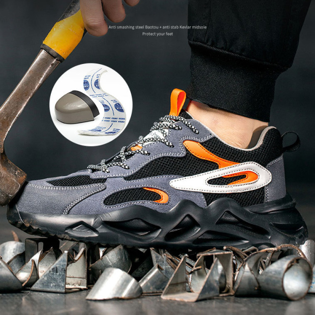 Factory Wholesale of New Anti-drop, Anti-puncture Work Shoes and Anti-slip Men's Safety Shoes