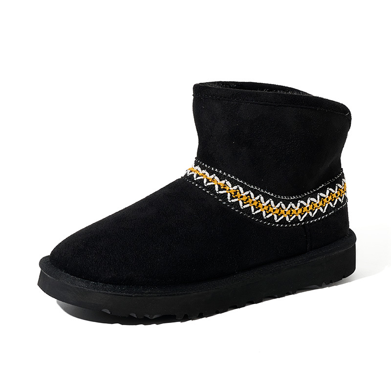 Custom Women's Casual Ethnic Style Fur Winter Boots Autumn Winter Thick EVA Sole Fluffy Warm for Winter Snow Boots