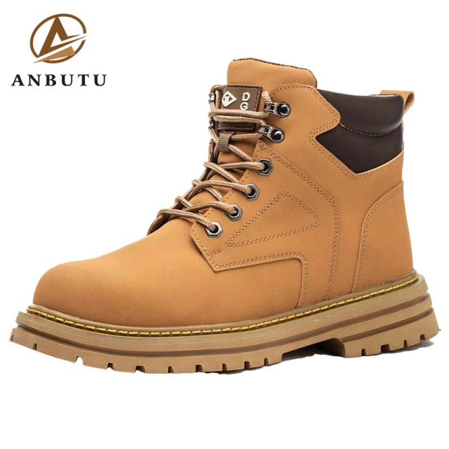 Wholesale Men's Non-slip Steel Head Work Shoes Steel Head Stab-proof Men's High Top Safety Shoes