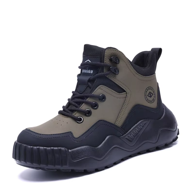 Men Stock Non-slip Steel Head Wear-resistant Work Shoes Steel Head Anti-smash Men's Safety Shoes