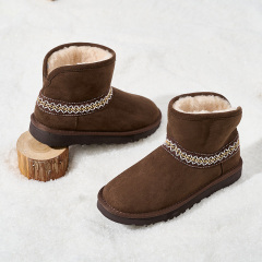 Custom Women's Casual Ethnic Style Fur Winter Boots Autumn Winter Thick EVA Sole Fluffy Warm for Winter Snow Boots