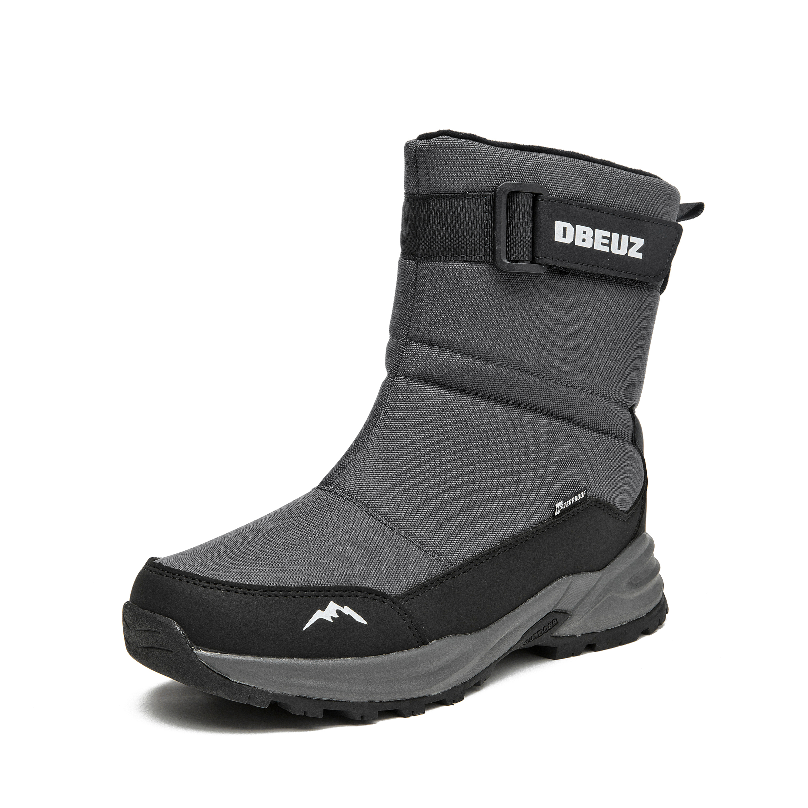 Trendy Classic Men's Winter Snow Boots With Rubber Sole Thickening Warm Plush Waterproof Anti-Slip Round Feature Winter Boots