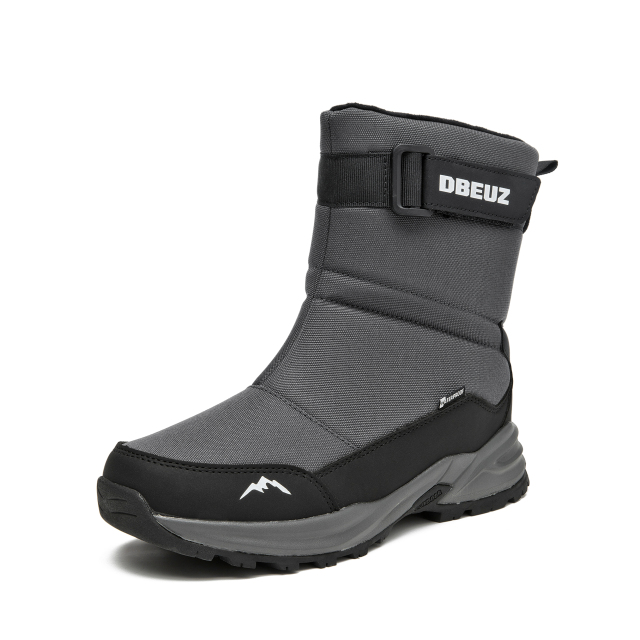 Trendy Classic Men's Winter Snow Boots With Rubber Sole Thickening Warm Plush Waterproof Anti-Slip Round Feature Winter Boots