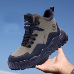 Men Stock Non-slip Steel Head Wear-resistant Work Shoes Steel Head Anti-smash Men's Safety Shoes