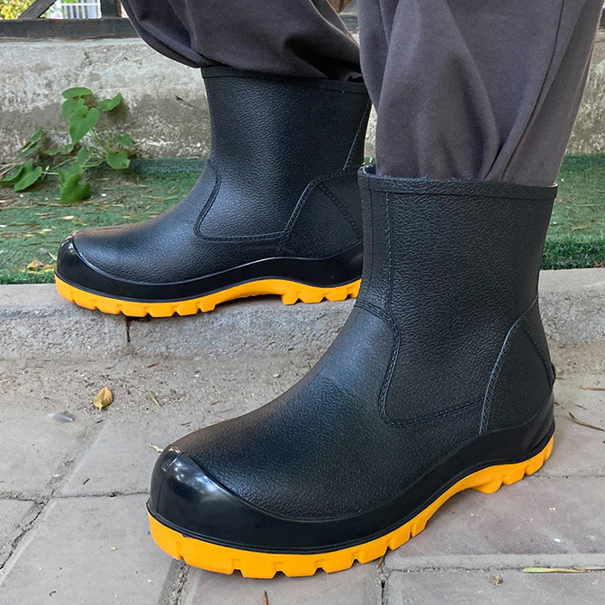 High-top Acid and Alkali Resistant Safety Shoes for Factories, Construction Shoes, Men's High-top Safety Shoes