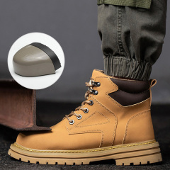 Wholesale Men's Non-slip Steel Head Work Shoes Steel Head Stab-proof Men's High Top Safety Shoes
