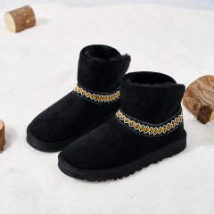 Custom Women's Casual Ethnic Style Fur Winter Boots Autumn Winter Thick EVA Sole Fluffy Warm for Winter Snow Boots