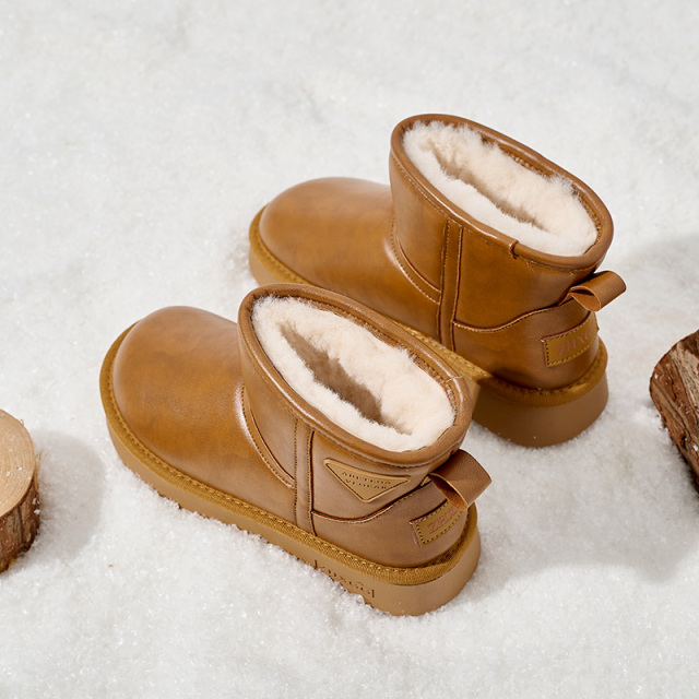 Wholesale Classic Women's Slip-On Winter Ankle Boots Warm Comfortable Leather Winter Boots Shoes for Women