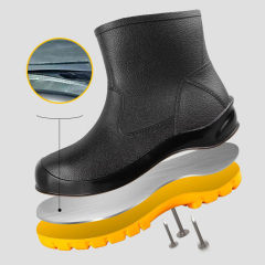 High-top Acid and Alkali Resistant Safety Shoes for Factories, Construction Shoes, Men's High-top Safety Shoes