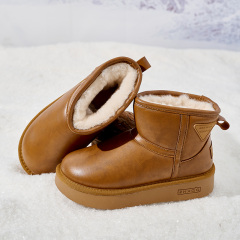 Wholesale Classic Women's Slip-On Winter Ankle Boots Warm Comfortable Leather Winter Boots Shoes for Women