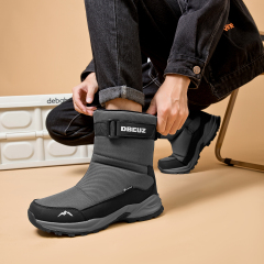 Trendy Classic Men's Winter Snow Boots With Rubber Sole Thickening Warm Plush Waterproof Anti-Slip Round Feature Winter Boots