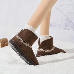Custom Women's Casual Ethnic Style Fur Winter Boots Autumn Winter Thick EVA Sole Fluffy Warm for Winter Snow Boots
